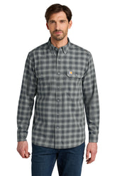 Carhartt® Rugged Flex® Plaid Long Sleeve Shirt - Plaid Steel Navy - S